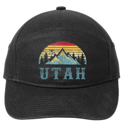 Vintage Retro UT Utah U.S. Mountain State tee 7-Panel Snapback Hat