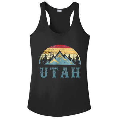Vintage Retro UT Utah U.S. Mountain State tee Ladies PosiCharge Competitor Racerback Tank