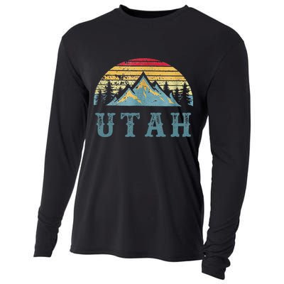 Vintage Retro UT Utah U.S. Mountain State tee Cooling Performance Long Sleeve Crew