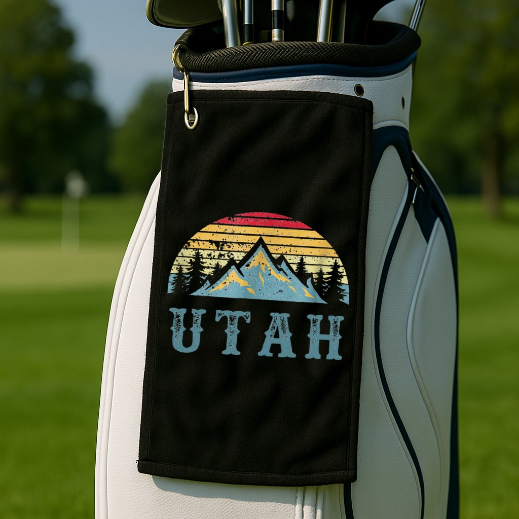 Vintage Retro UT Utah U.S. Mountain State tee Golf Towel