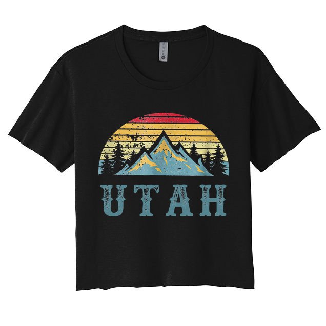 Vintage Retro UT Utah U.S. Mountain State tee Crop Top