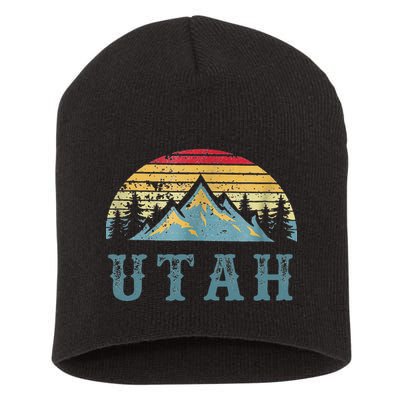 Vintage Retro UT Utah U.S. Mountain State tee Short Acrylic Beanie