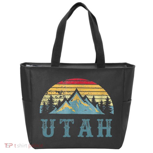 Vintage Retro UT Utah U.S. Mountain State tee Zip Tote Bag