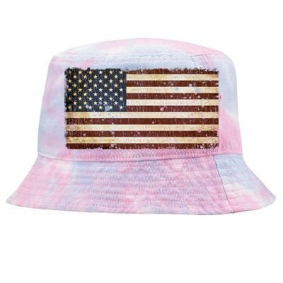 Vintage Retro Usa Us Flag Independence Day 4th Of July Great Gift Tie-Dyed Bucket Hat