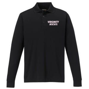 Virginity Rocks Performance Long Sleeve Polo