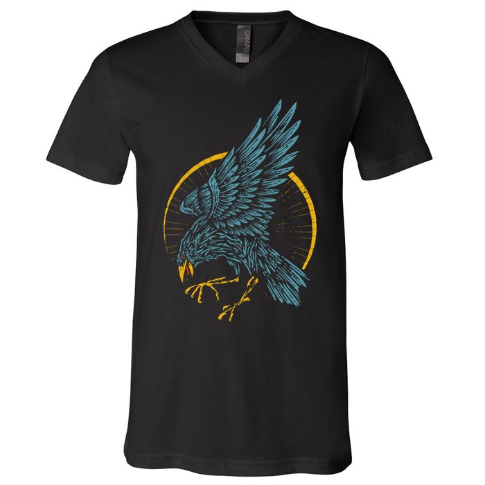 Vintage Raven V-Neck T-Shirt