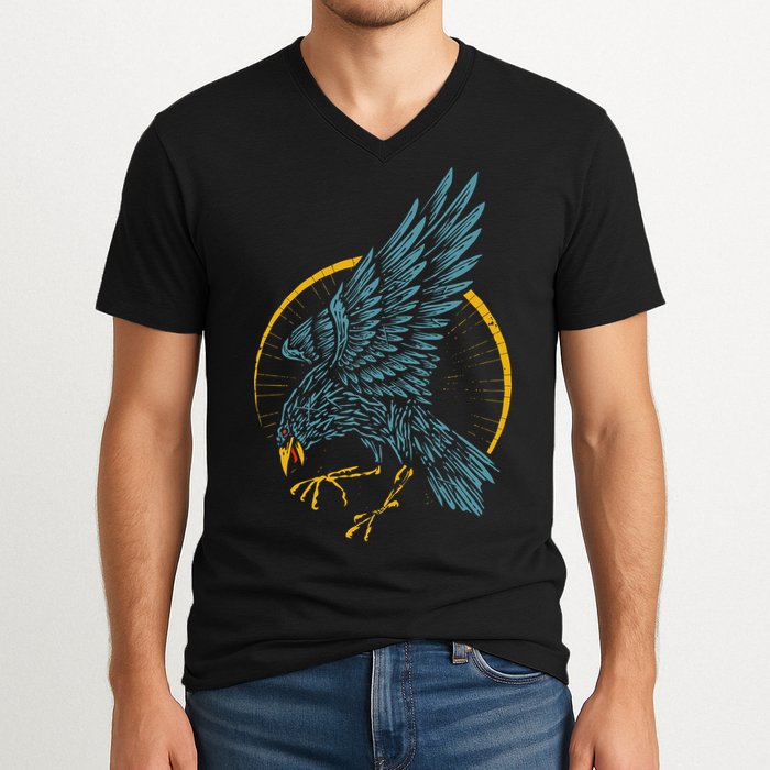 Vintage Raven V-Neck T-Shirt
