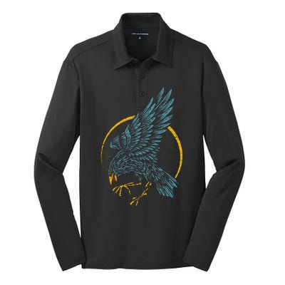 Vintage Raven Silk Touch Performance Long Sleeve Polo