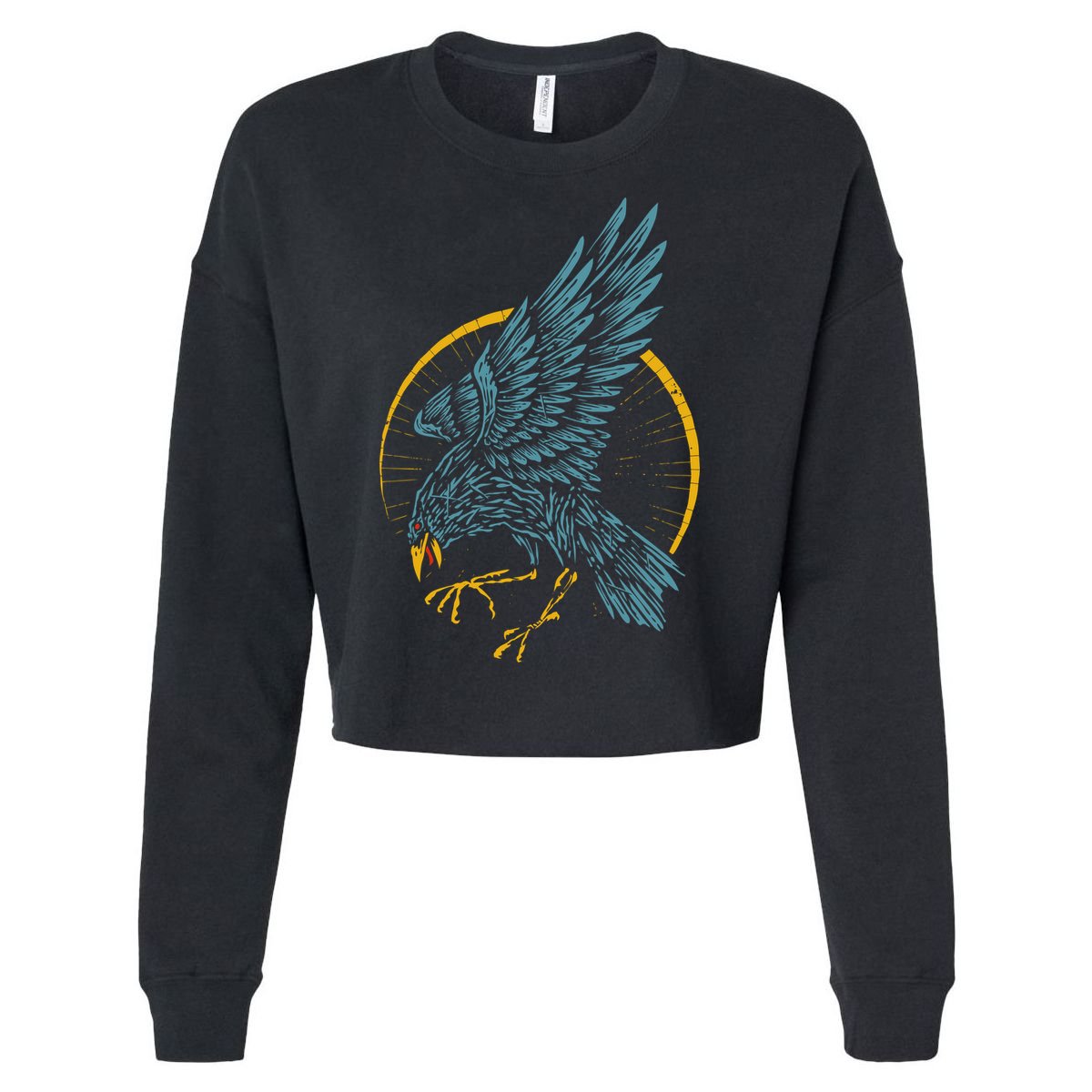 Vintage Raven Cropped Pullover Crew