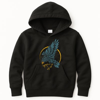 Vintage Raven Kids Hoodie