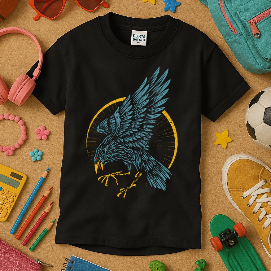 Vintage Raven Kids T-Shirt