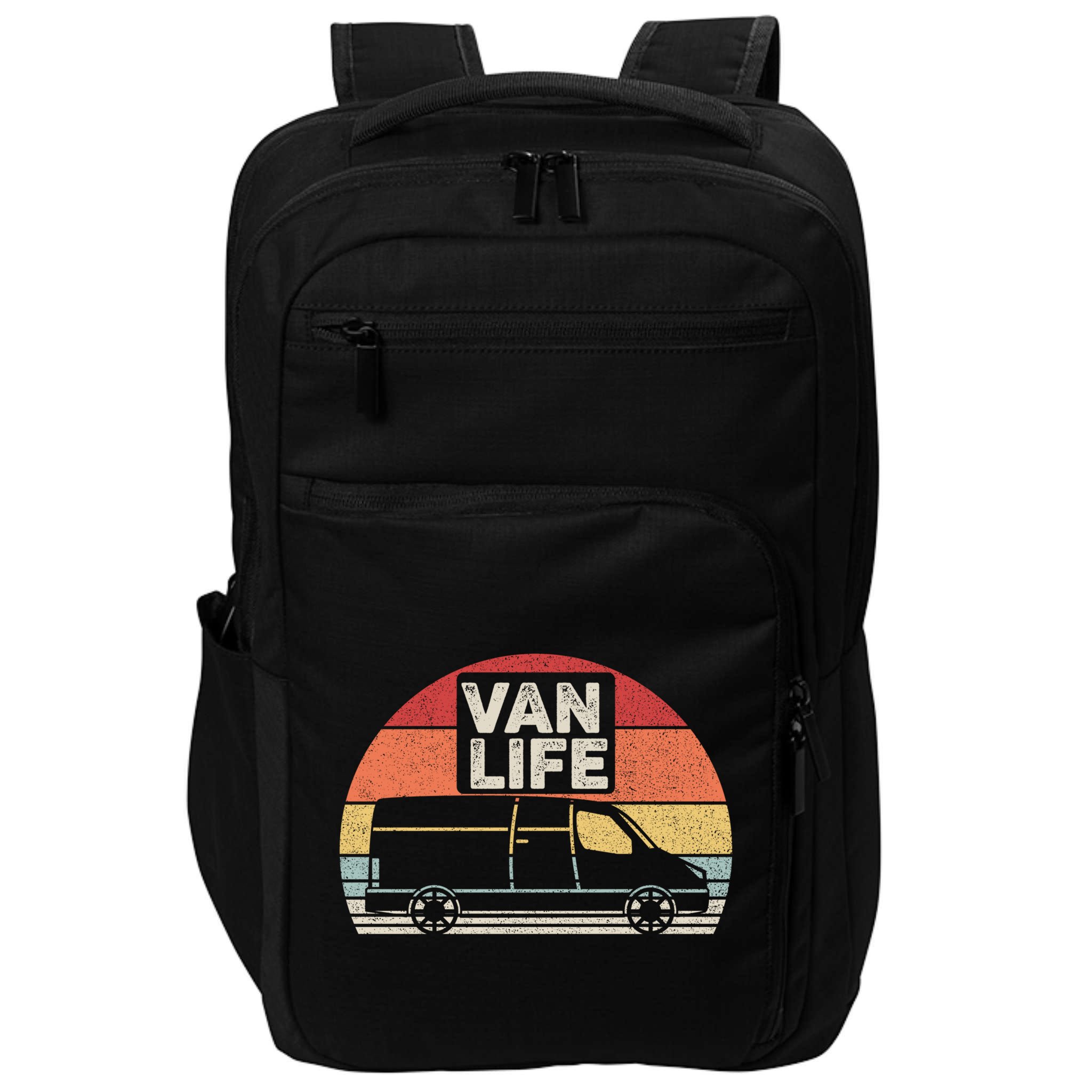Vintage Retro Vanlife Camper Van Life Meaningful Gift Impact Tech Backpack