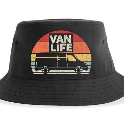 Vintage Retro Vanlife Camper Van Life Meaningful Gift Sustainable Bucket Hat