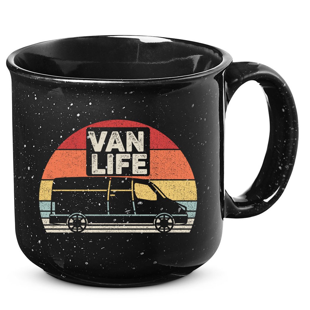 Vintage Retro Vanlife Camper Van Life Meaningful Gift 15oz Campfire Ceramic Mug