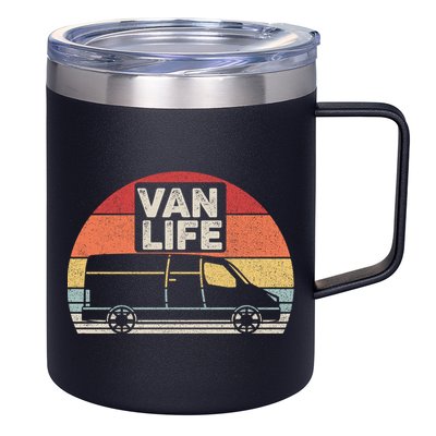 Vintage Retro Vanlife Camper Van Life Meaningful Gift 12oz Stainless Steel Coffee Mug