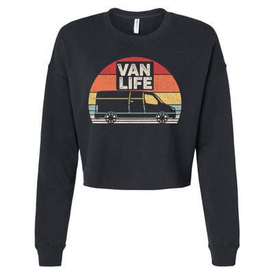 Vintage Retro Vanlife Camper Van Life Meaningful Gift Cropped Pullover Crew