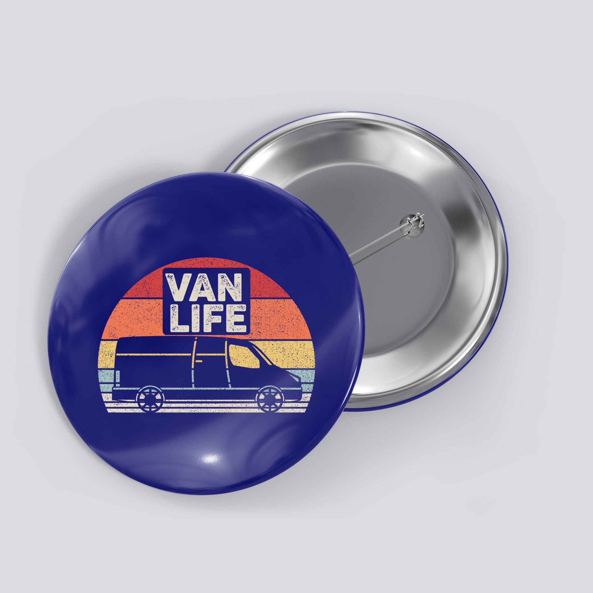 Vintage Retro Vanlife Camper Van Life Meaningful Gift Button