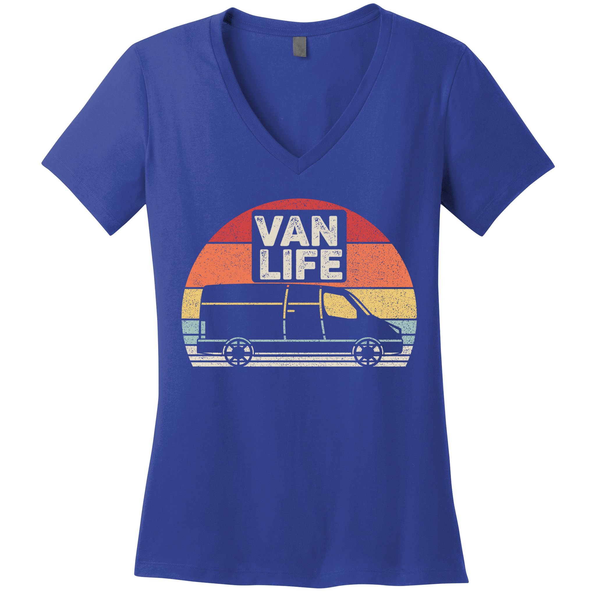 Vintage Retro Vanlife Camper Van Life Meaningful Gift Women's V-Neck T-Shirt