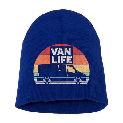 Vintage Retro Vanlife Camper Van Life Meaningful Gift Short Acrylic Beanie