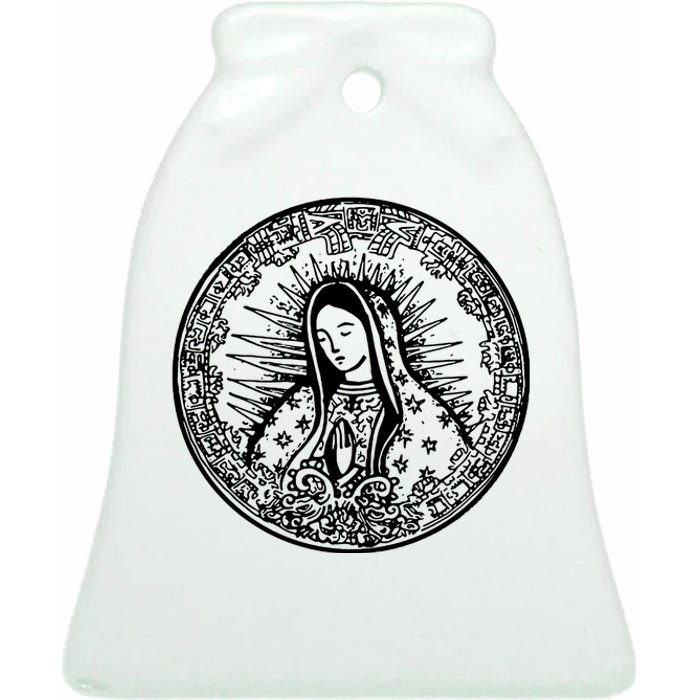 Virgin Religious Ceramic Bell Ornament