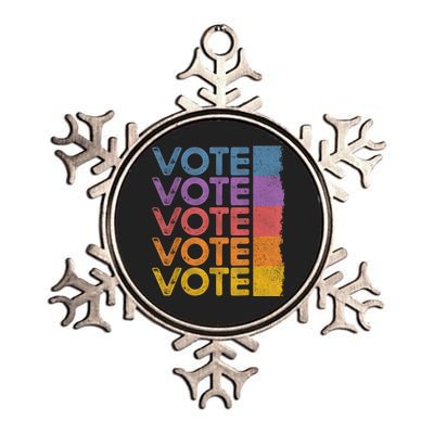 Vote Retro Vintage Election 2024 Voter Metallic Star Ornament