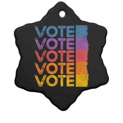 Vote Retro Vintage Election 2024 Voter Ceramic Star Ornament