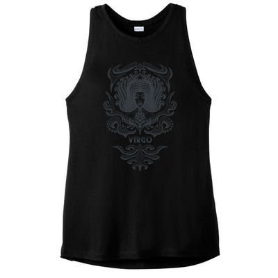 Virgo Retro Vintage Zodiac Gift Ladies PosiCharge Tri-Blend Wicking Tank