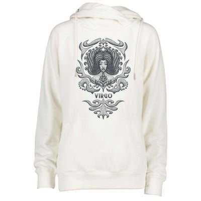 Virgo Retro Vintage Zodiac Gift Womens Funnel Neck Pullover Hood