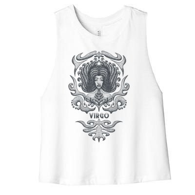 Virgo Retro Vintage Zodiac Gift Women's Racerback Cropped Tank