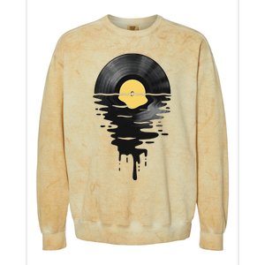 Vinyl Record Vinyl Cool Sunset Music Lover Colorblast Crewneck Sweatshirt