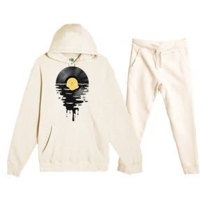 Vinyl Record Vinyl Cool Sunset Music Lover Premium Hooded Sweatsuit Set