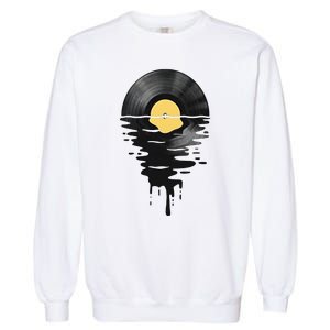 Vinyl Record Vinyl Cool Sunset Music Lover Garment-Dyed Sweatshirt