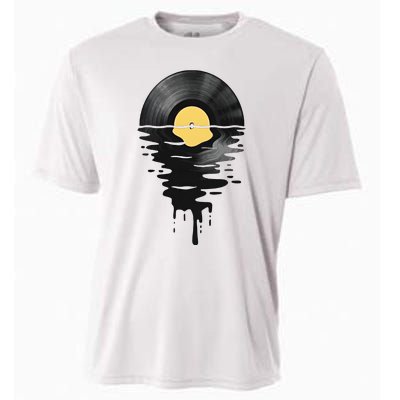 Vinyl Record Vinyl Cool Sunset Music Lover Cooling Performance Crew T-Shirt