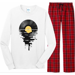 Vinyl Record Vinyl Cool Sunset Music Lover Long Sleeve Pajama Set