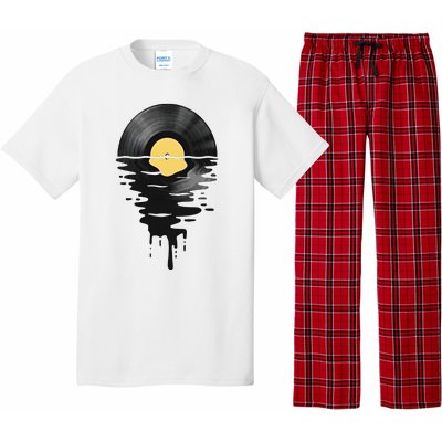 Vinyl Record Vinyl Cool Sunset Music Lover Pajama Set