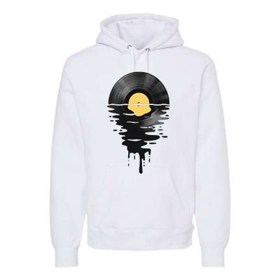 Vinyl Record Vinyl Cool Sunset Music Lover Premium Hoodie