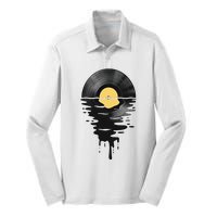 Vinyl Record Vinyl Cool Sunset Music Lover Silk Touch Performance Long Sleeve Polo