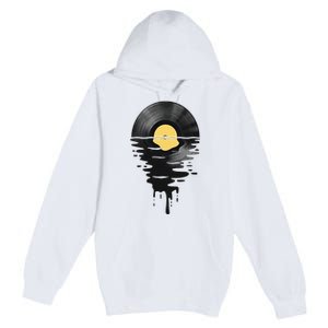 Vinyl Record Vinyl Cool Sunset Music Lover Premium Pullover Hoodie