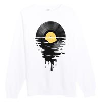 Vinyl Record Vinyl Cool Sunset Music Lover Premium Crewneck Sweatshirt