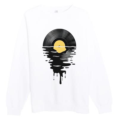 Vinyl Record Vinyl Cool Sunset Music Lover Premium Crewneck Sweatshirt