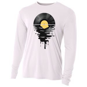 Vinyl Record Vinyl Cool Sunset Music Lover Cooling Performance Long Sleeve Crew