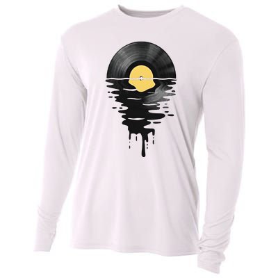 Vinyl Record Vinyl Cool Sunset Music Lover Cooling Performance Long Sleeve Crew