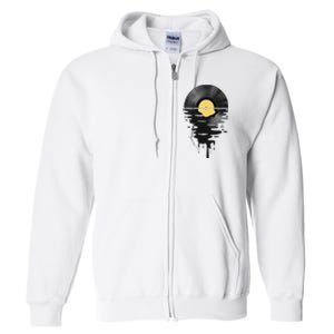 Vinyl Record Vinyl Cool Sunset Music Lover Full Zip Hoodie