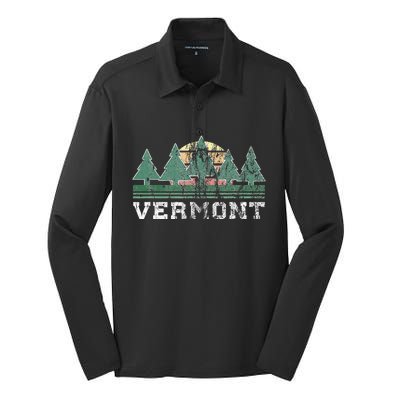 Vermont Retro Vintage Silk Touch Performance Long Sleeve Polo