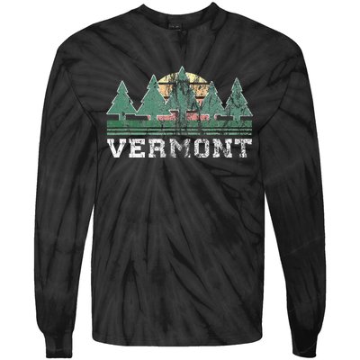 Vermont Retro Vintage Tie-Dye Long Sleeve Shirt