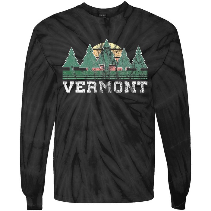 Vermont Retro Vintage Tie-Dye Long Sleeve Shirt