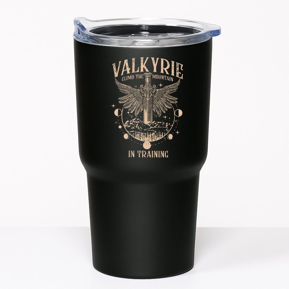 Vintage Retro Valkyrie Climb Them0untain In Training Tumbler