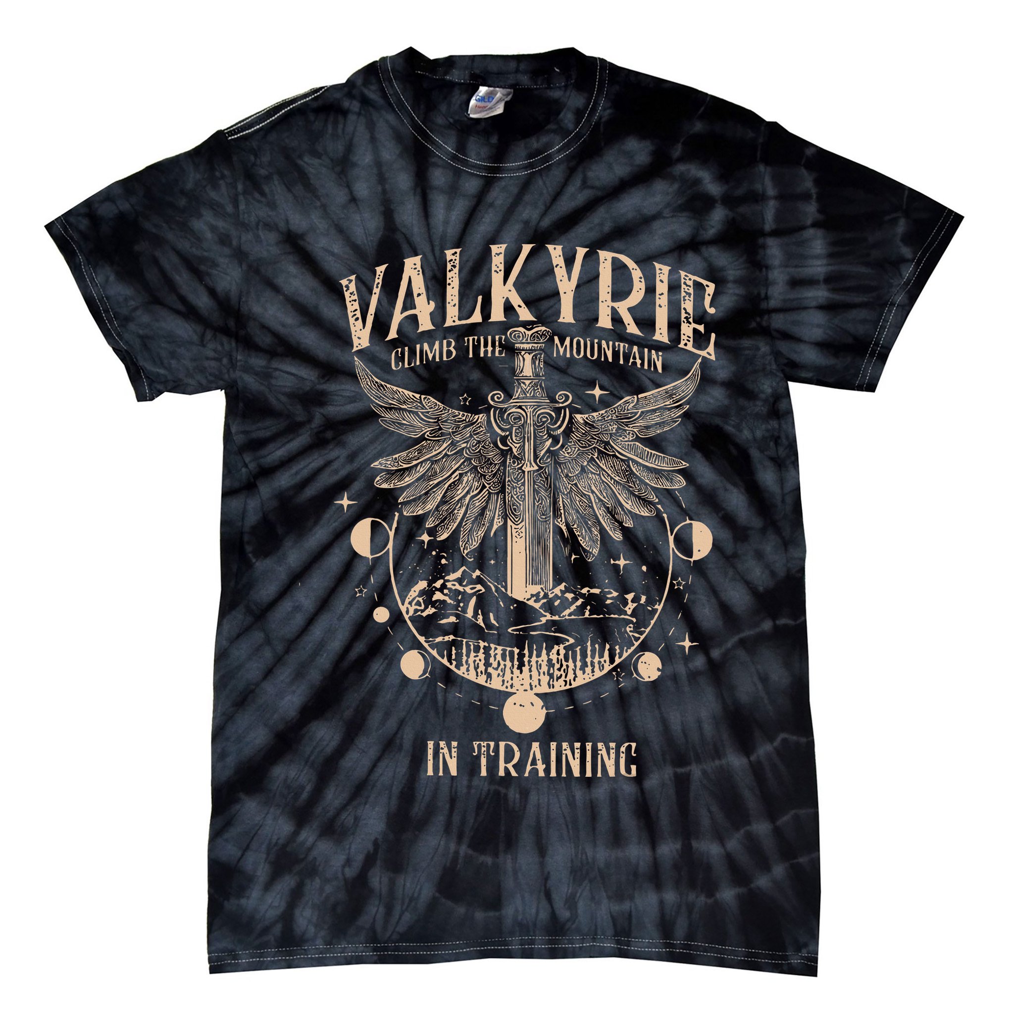 Vintage Retro Valkyrie Climb Them0untain In Training Tie-Dye T-Shirt