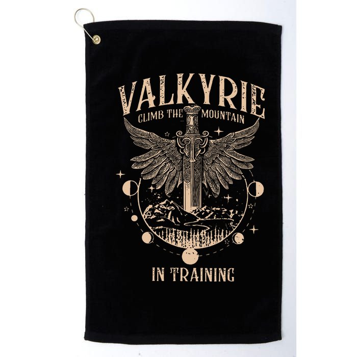 Vintage Retro Valkyrie Climb Them0untain In Training Golf Towel
