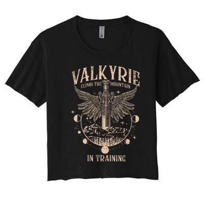 Vintage Retro Valkyrie Climb Them0untain In Training Crop Top